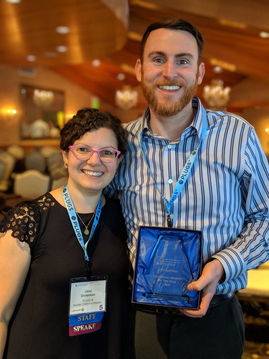 jessieconta's tweet photo. Congratulations to our @SCHPLUGS Individual Member of Year 2019 Dr. Alec Saitman!!π #PLUGSSummit19 #labteststewardship https://t.co/if68YIMtB1