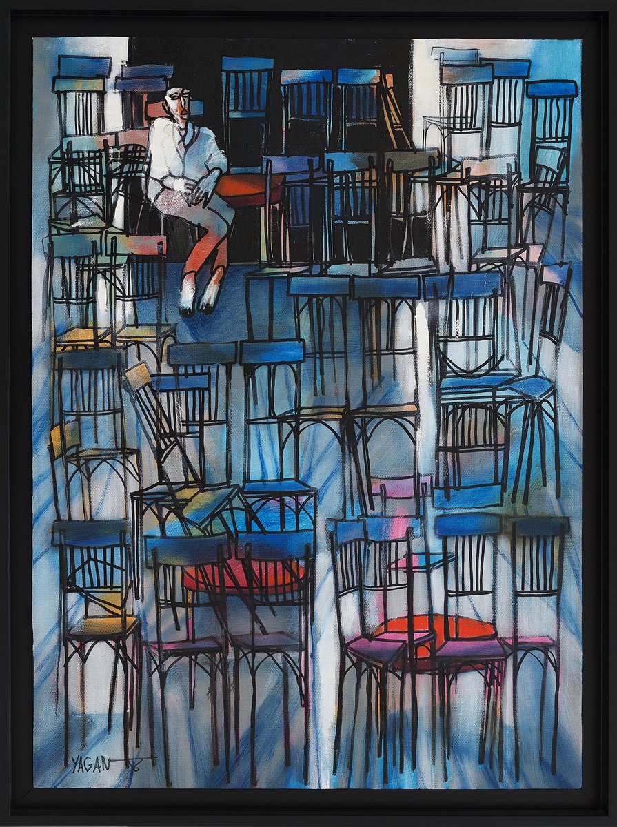 هذا العمل الفني الجبار لآخر رجل في المقهى للفنان السوري العالمي سعد يكن 
من مجموعتي وعجزت ألاقي إقتباس جميل يعبر عنه 

أعطونا إقتباس أو تعليق أو بيت شعر يُعبر عن اللوحة