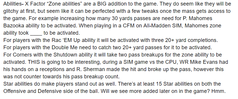 shm6ney_NEFL20's tweet photo. Some of my thoughts on this M20 Beta so far... #NEFL19 @NEFL19 @EAMaddenNFL #Madden20beta #M20feedback https://t.co/ZY2OA3N7UU