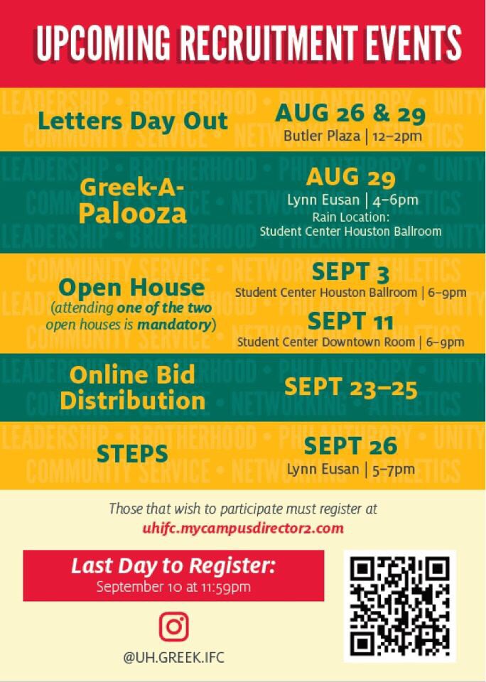 Interested in Greek Life? Register for recruitment today and come check us out. #UH23 #RushAlphaSig