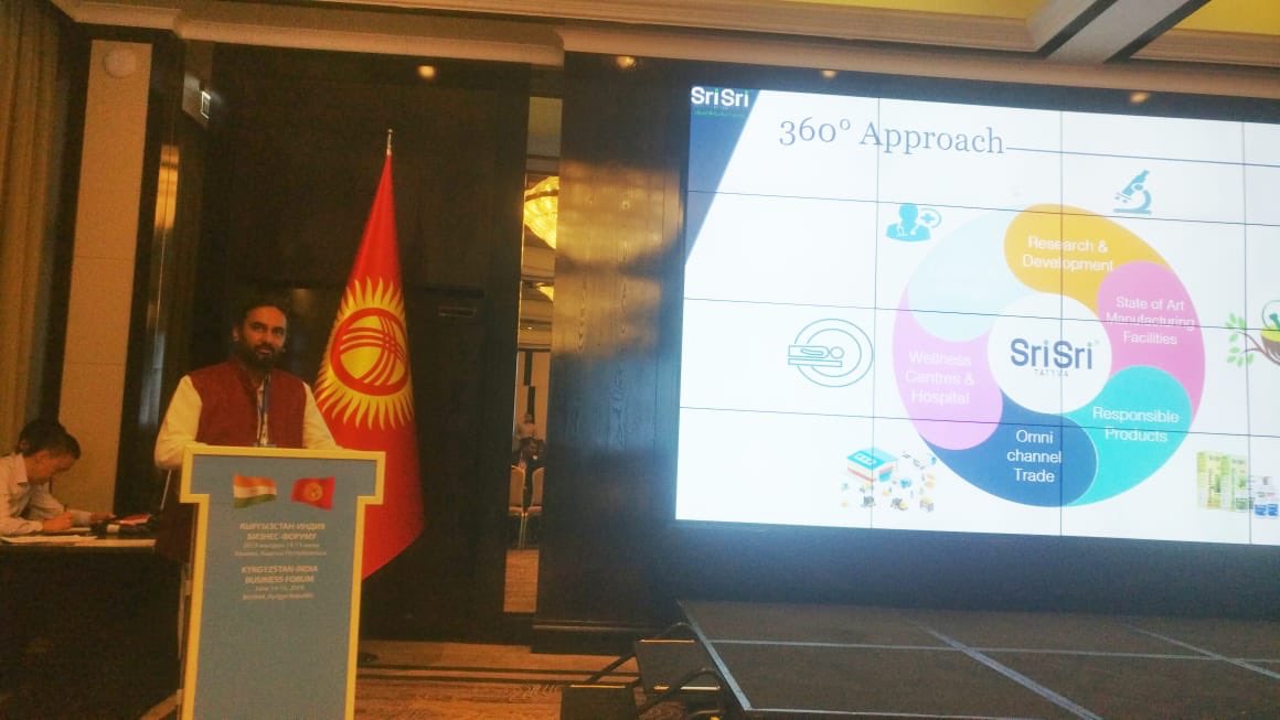 Presented @SriSriTattva’s holistic vision to the Kyrgyzstan-India Business Forum and its interest to bring its quality Healthcare and FMCG to Kyrgyz Republic. #Bishkek