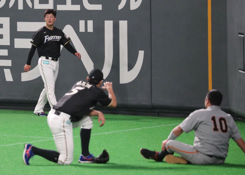 6/15＜#日本ハム － #巨人＞ 札幌ドーム 今日も試合前練習時に両チーム