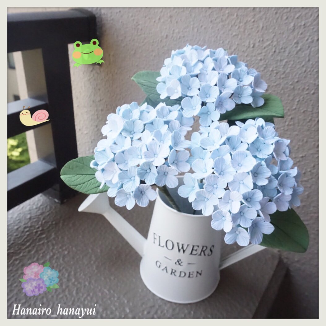 ちこさん Happyflowers Tren Twitter クレイクラフト あじさい 粘土の紫陽花です Happyrainyday 梅雨 あじさい 満開の時期ですね みなさんの素敵なあじさいpicにも癒されています 粘土アカは Clay Grammm です クレイクラフト 粘土