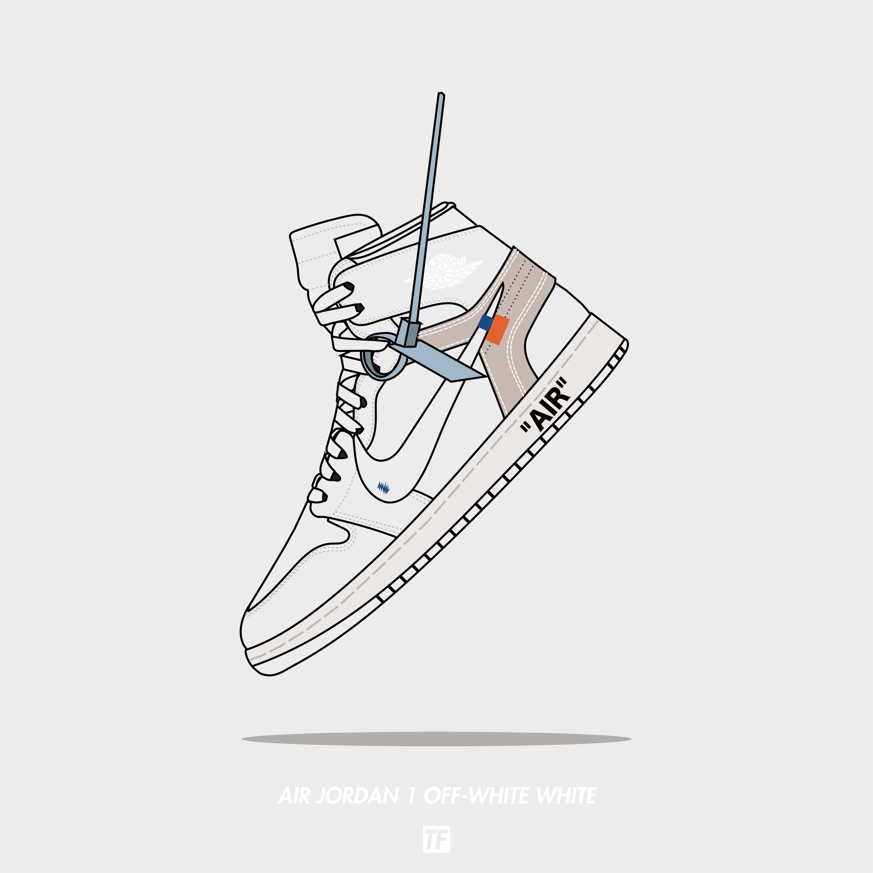 Tf スニーカーイラストレーター Air Jordan 1 Off White White Nike Aj1 Airjordan Airjordan1 Aj1offwhite Sneakerillustration ナイキ ジョーダン1 ジョーダン エアジョーダン ジョーダン1オフホワイト オフホワイト スニーカー