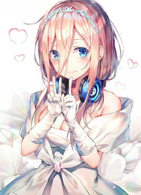 呉亮宏 🌸イ🦋ラ🎧ス🍀ト⭐さんがTwitterに投稿した中野三玖(五等分の花嫁)のイラスト。