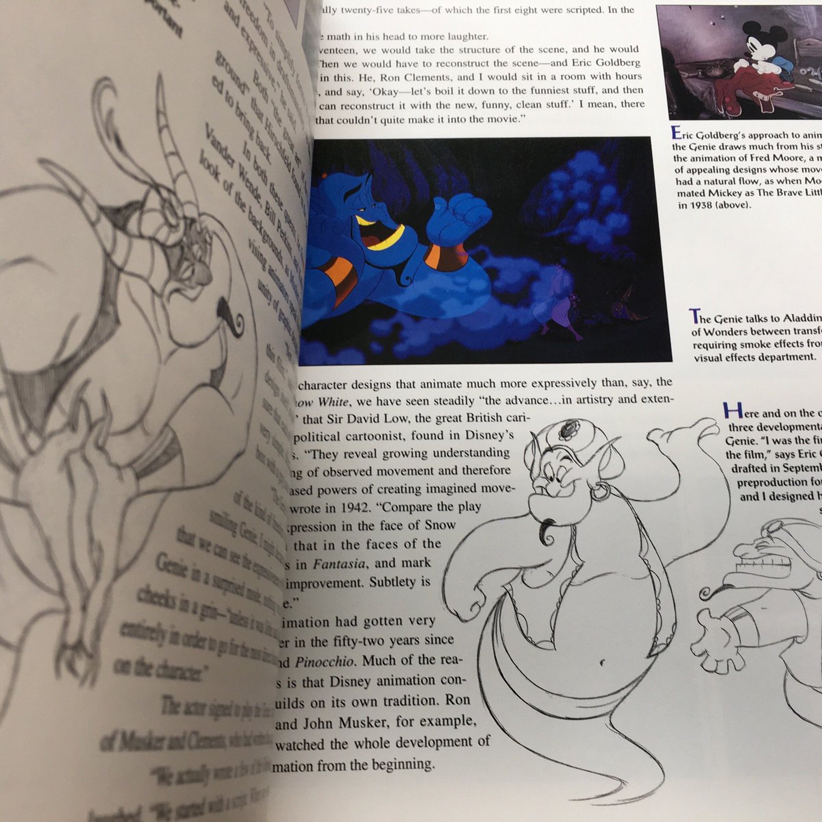 アラジン好きになって後々に買い集めたパンフレットとメイキングブック(絶版)
この頃は手描きなのでセル画のラフが載っていたりシルエット指南が載ってたりで面白い
この初期デザインジーニーだったら好きになってたなどうかな… 