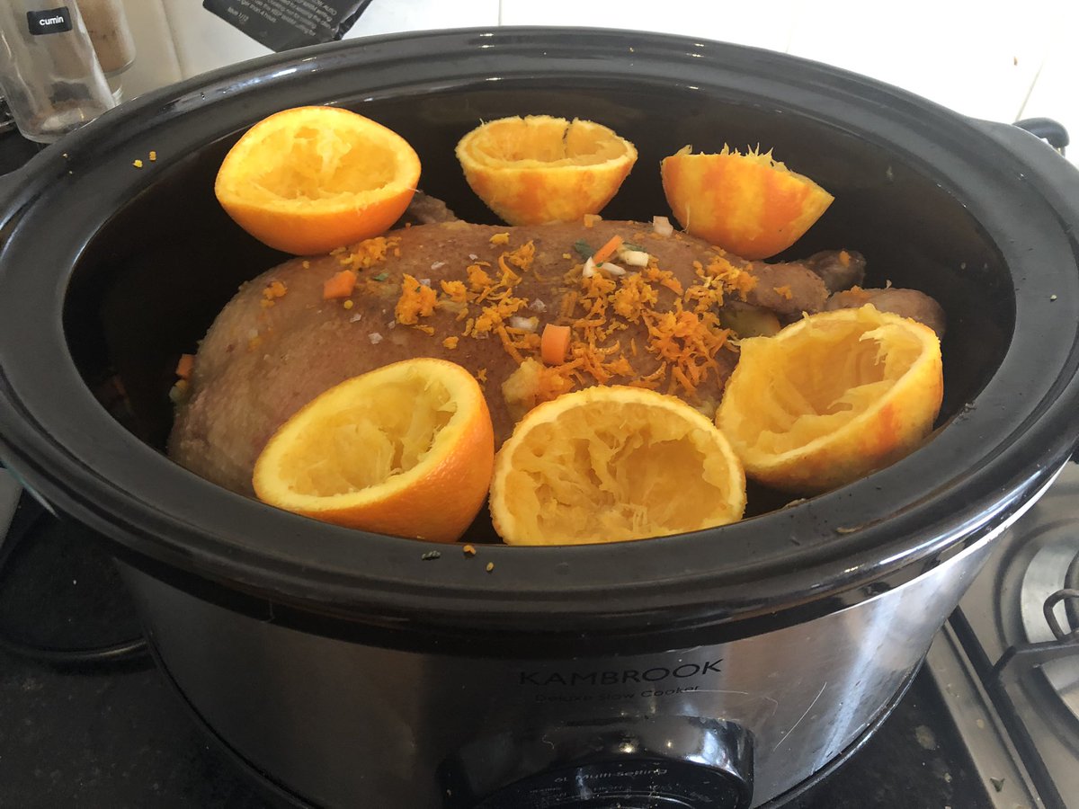 Dr_JEA_Reid's tweet photo. Slow cooked orange duck 🍊🦆 is on its way. I have no idea how it is going to turn out #kitchenexperiments #notinthelab https://t.co/lsNrnJj6i8