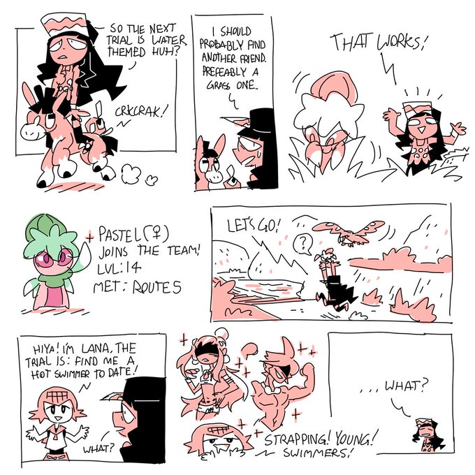 part 18! got really lucky pulling that fomantis on route 5! also i forgot how much lana says "strapping young swimmer" its a lot to take in. 