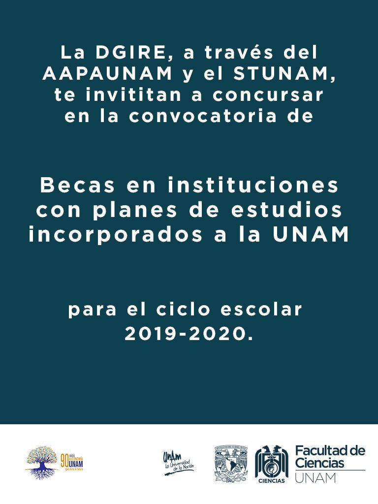 fciencias's tweet photo. ¿Eres estudiante de alguna escuela incorporada a la @UNAM_MX? ¿Tu mamá o tu papá trabajan en la UNAM? ¿Eres alumno regular y tienes promedio de 8.0 o más? 🤔🙄

Entonces concursa por una beca de la #DGIRE para las Instituciones con Planes de Estudios Incorporados a la UNAM. 🙌🏼😁 https://t.co/CXJsWVMhHE