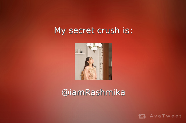 RashmikaTN's tweet photo. My secret crush is @iamRashmika. Find your secret crush at https://t.co/JRcObPQdOY #AvaTweet #SecretCrush https://t.co/acpZD2ZiRh