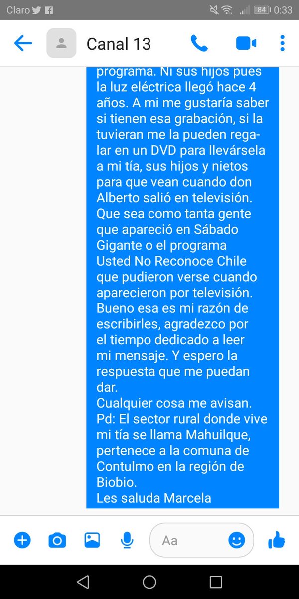 Chilena9772's tweet photo. Por favor ayúdenme a cumplir el deseo de mi tía y su familia. La luz en #Mahuilque llegó el 2015. Cuando su papá salió en TV con @DonFranciscoTV a fines de los 70 no pudieron verlo por falta de luz y TV. Lean mi mensaje 👇👇👇
RT @alegriagonzaa @albamaria777 @roxanitanurse https://t.co/20AuQ4AP4s