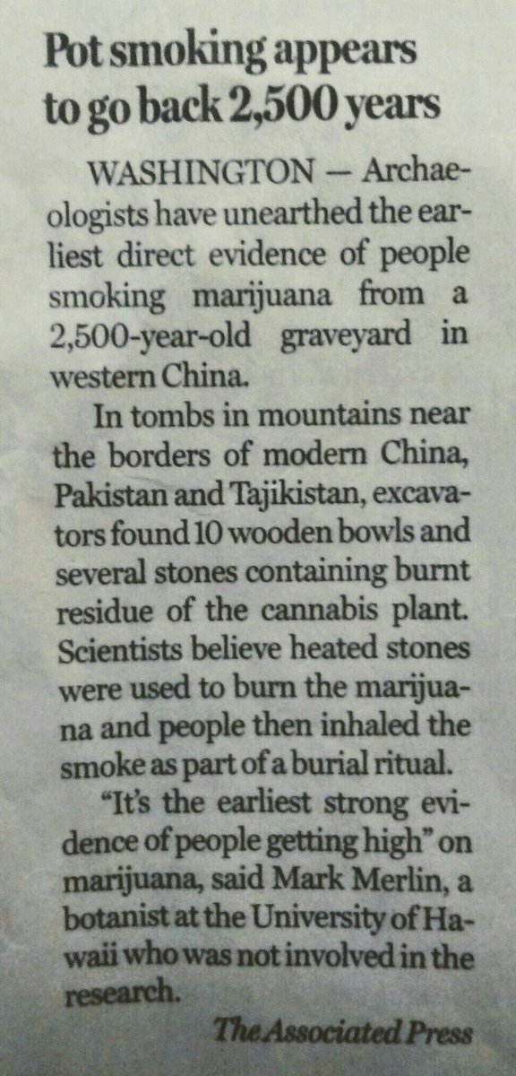 GrowTexasHemp's tweet photo. #Archaeologists have unearthed the earliest direct evidence of people smoking #marijuana from a 2500 year old graveyard in western #China.

People inhaled the #cannabis smoke as part of a #burialritual. It's the earliest strong #evidence of people getting high! #MedicalMarijuana https://t.co/t9OanH9Z2X