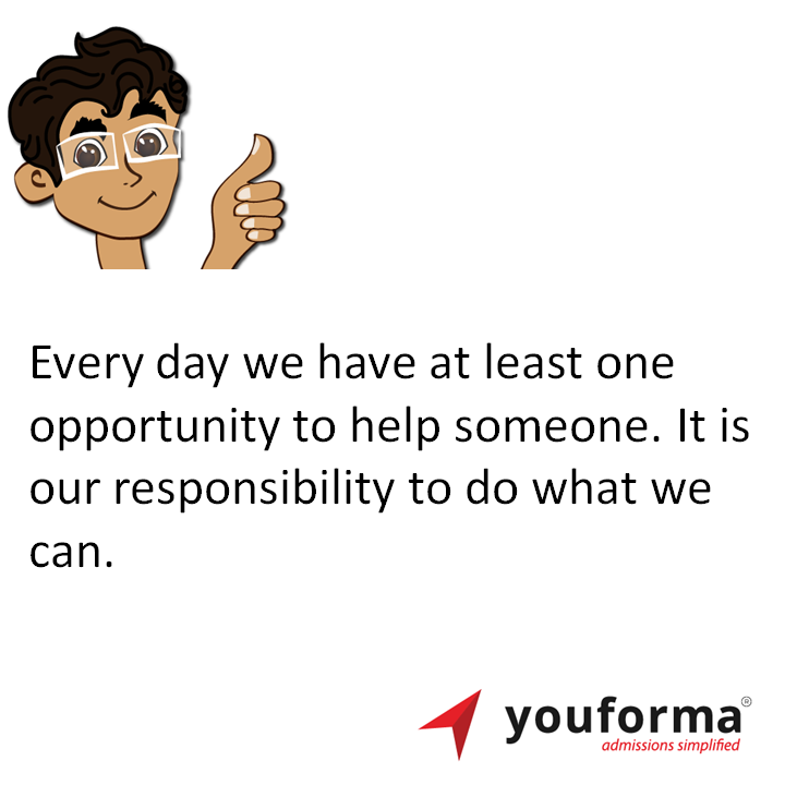 youforma's tweet photo. Every day we have at least one opportunity to help someone. It is our responsibility to do what we can. #student #study #school #college #youforma https://t.co/FPOSXBi3hM