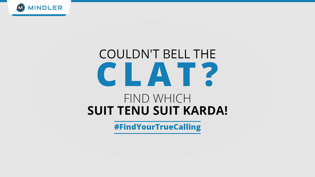 mindlercareers's tweet photo. At #Mindler, we got every suit which will suit you perfectly fine. Try yourself now!
#CLAT #CLATResult #CLAT2019
#FindYourTrueCalling
#MindlerMotivates https://t.co/YzmJSDboAN