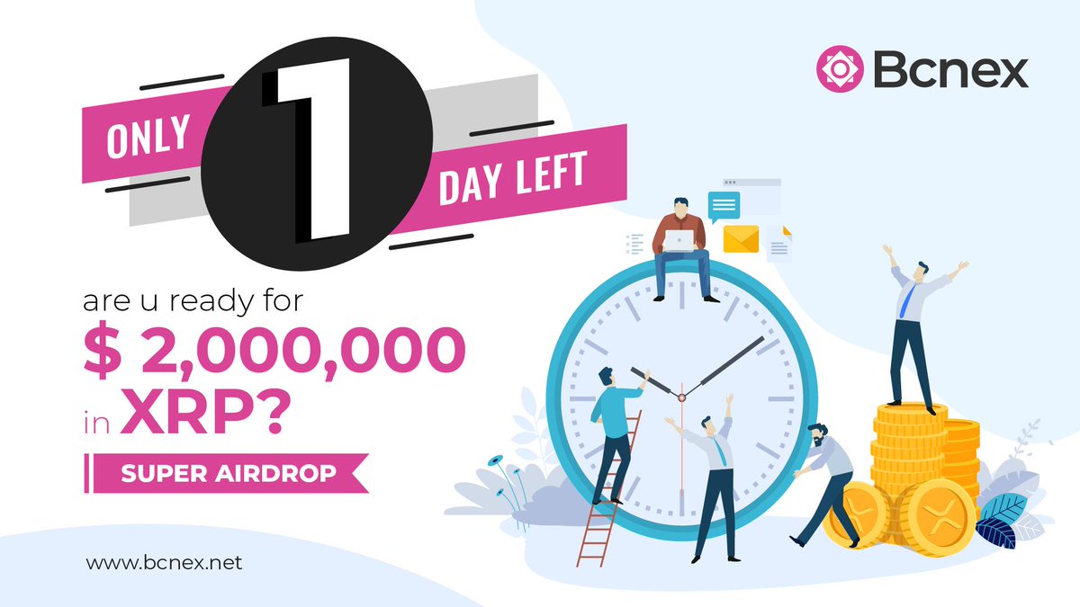 bcnex_net's tweet image. #Bcnex #SuperAirdrop #Xrp #1dayleft
- 2,000,000 USD airdrop in XRP
- 1000 first users will have opportunity earn 50$/person 
Don't miss it ... bcnex.net