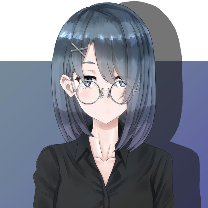 丸眼鏡女子のtwitterイラスト検索結果