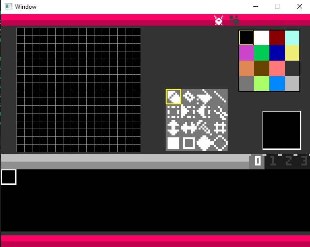 RudyvanEtten's tweet image. Now 8x8, 16x16 and 32x32 sprite sizes in my #pico8 inspired editor. Stil only #c64 palette though. I want to add movement and zoom soon. monkeycoder.co.nz/forums/topic/s… #monkey2 #gamedev #pixelart #emscripten