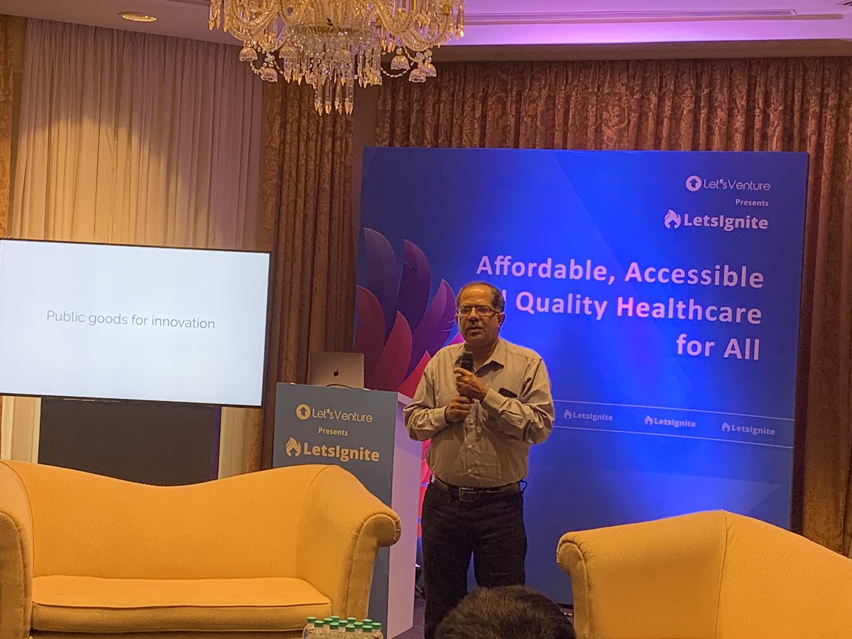 shantimohan's tweet photo. Building on our launch of #LVHealthCouncil, we introduced the #healthcare round table at #LIBangalore2019. Setting the context and talking of public goods in healthcare for #india2 and #india3 and captivating a packed room is @sharads. @letsventureinin @Product_Nation https://t.co/t7oU7NUqEd