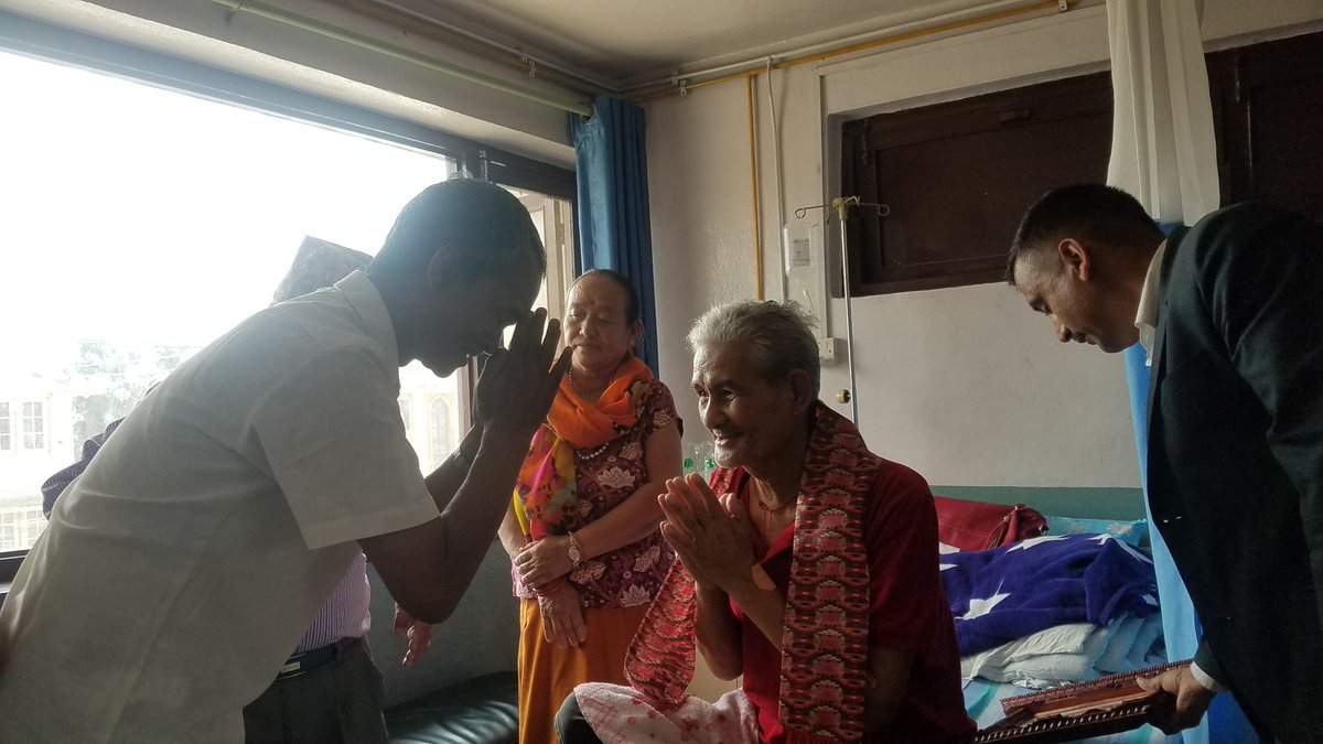 pragyajan's tweet photo. Machapuchure Dev. Org honors Mr Gopal Gurung, a resident of Arthar, Parbat wit the Panchase #ConservationAward for his lifetime work & commitment in #environment #conservation #naturalresourcemgmt #EbA #ecotourism #socialdevelopement in #Panchase @VijayaSinghUNDP https://t.co/e940p6ip6Q