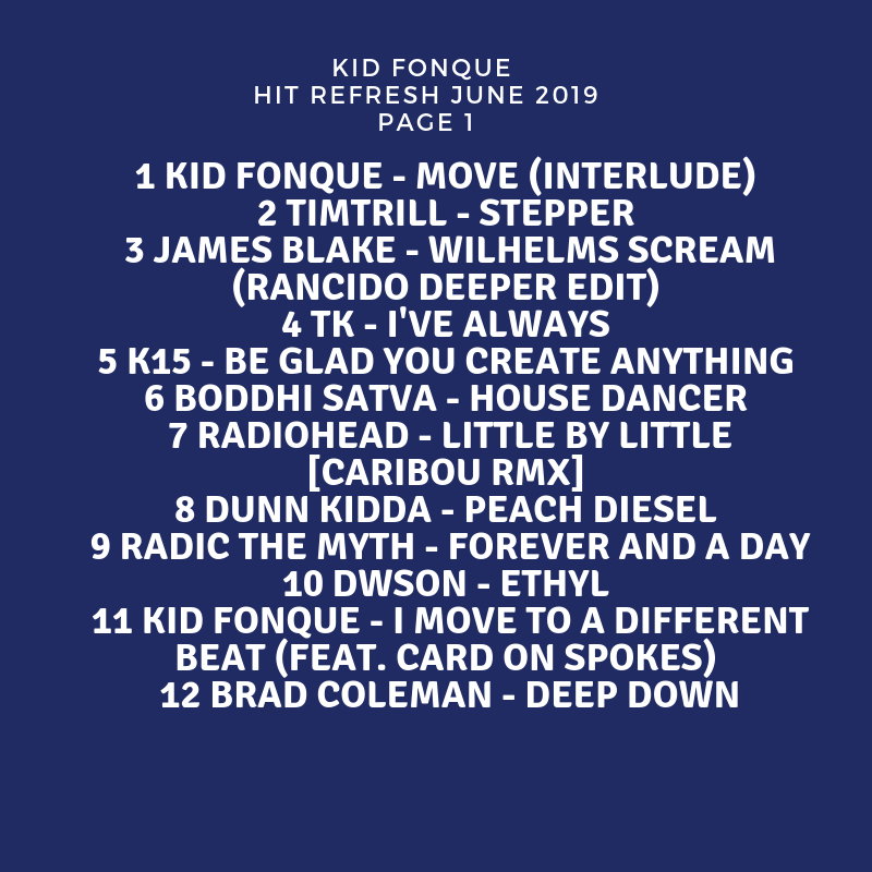 KidFonque's tweet photo. Playlist for my set on Hit Refresh last night. https://t.co/FjjoPF2q8R