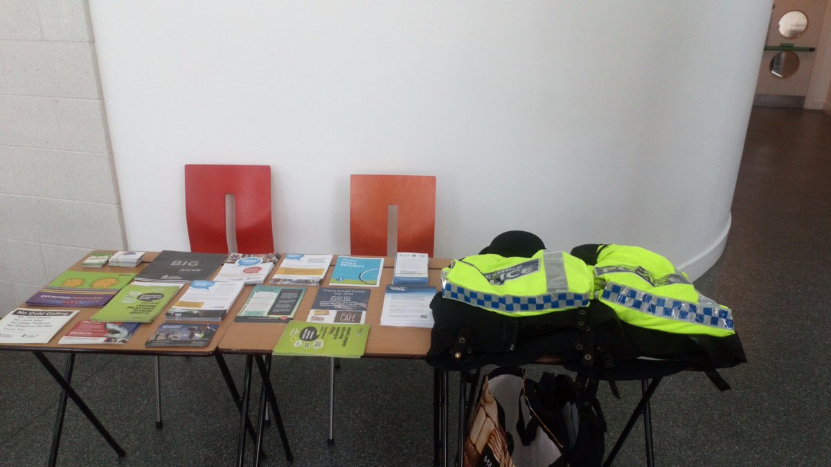 CreweWestPol's tweet photo. Crewe Central Beat Team officers are at Cheshire college South and West for the next few hours at #Creweoutloud come along and join the fun. https://t.co/q8V0Tz2SGe