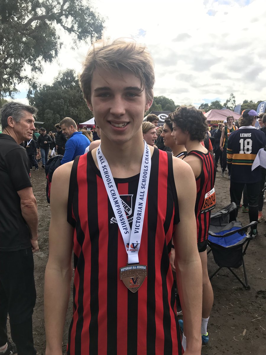 Congratulations Angus Dalton, bronze medal in the U18 Victorian Cross Country Champs at Bundoora.