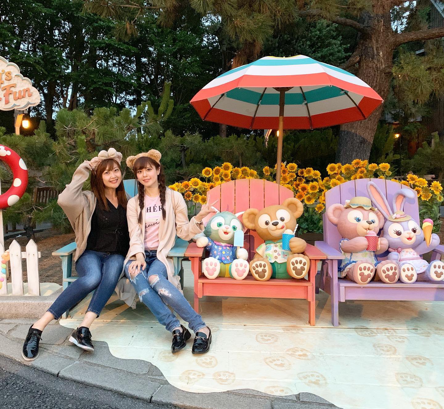 羽瀬萌はせめぐむ ダッフィーのサニーファン 会場内にフォトスポットが ディズニーシー Disneysea ダッフィー ダッフィーコーデ ディズニー好き ディズニー好きな人と繋がりたい 自撮り 自撮り女子 Selfemployed Duffy