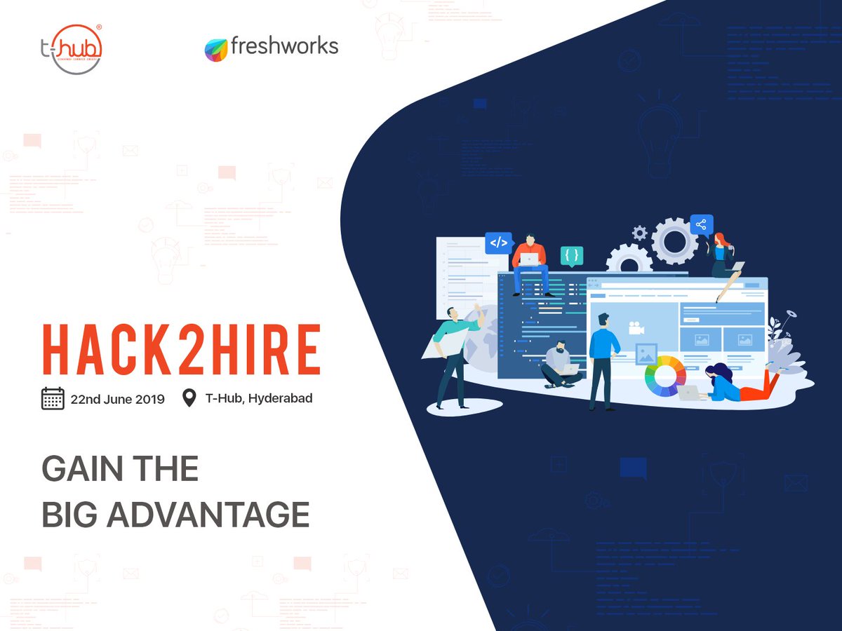 THubHyd's tweet photo. Participate in the Hack2Hire program by #THub and @FreshworksInc on June 22, 2019 and get a chance to land your dream job with Freshwork's dynamic team across India.
Apply Now: https://t.co/3gMpNUF4Oi
#THub #Hack2Hire #Softwareengineers #Hiring
@ShantaThoutam @ravignarayan https://t.co/Lm9YJHsUba