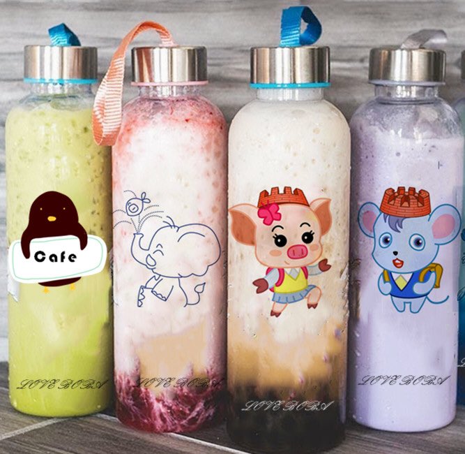 500ml glass water bottles with customized printing