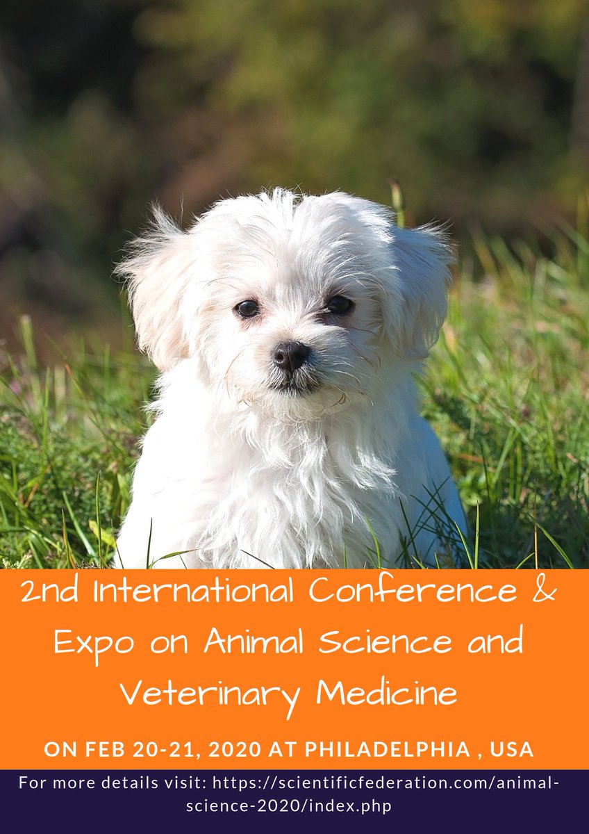 Veterinary_2019's tweet photo. Contact us at: animalscience2020.scifed@gmail.com
For more details visit: https://t.co/Drz8GGPV00
#AnimalScience2020 https://t.co/s4LaxVr0q2