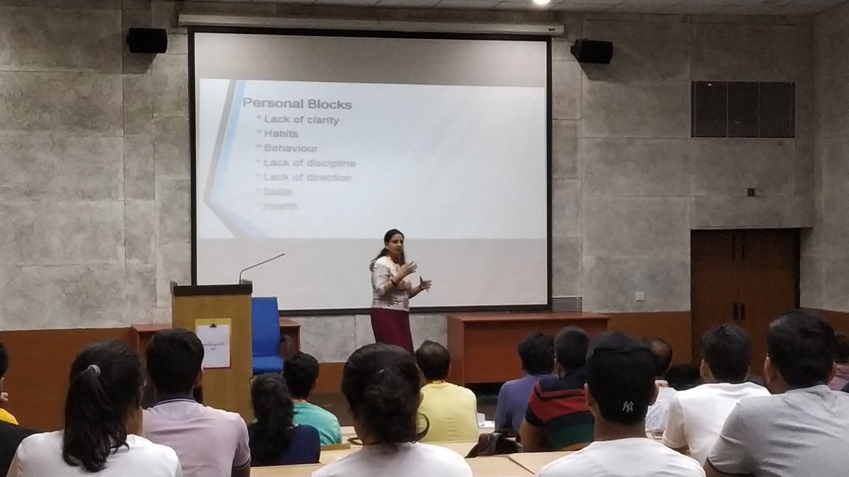 DrupalCampDelhi's tweet photo. Kickstart your success story with Sarita Chauhan in Lecture Hall 2.
Currently talking about the personal blockers in success.
#dcdlive #DCD19 https://t.co/7MHJ1ksWPV