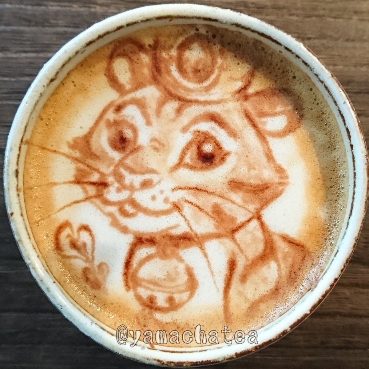 Yamachayuka やまちゃ Twitter ನಲ ಲ ラテアート ディズニーの子虎のキャラクター チャンドゥ を描きました ラテアート 虎 トラ チャンドゥ ディズニー Latteart Tiger Chandu Disney