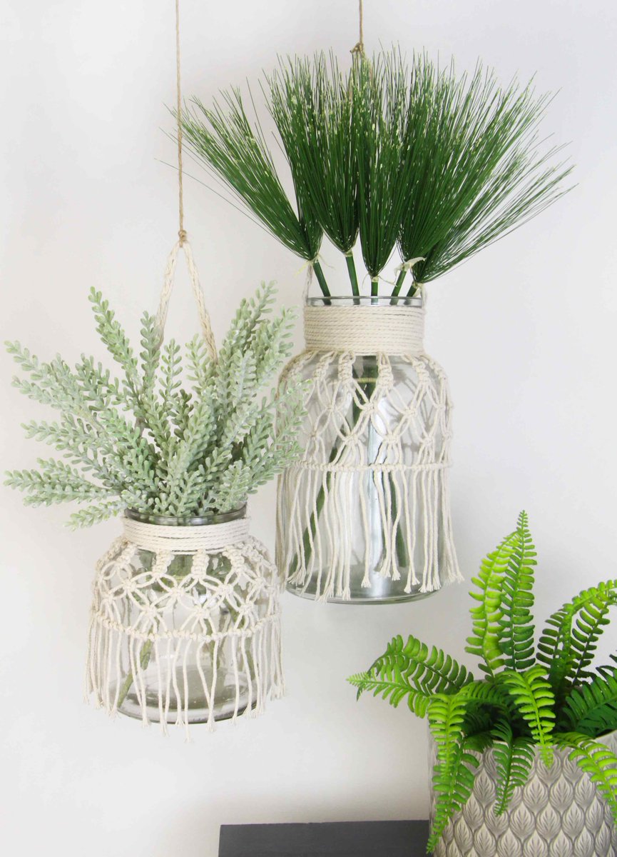 thecontemphome's tweet photo. Channel that 70's style with our #macrame vases 🌾 #SaturdayStyle #70sStyle https://t.co/qxnFaAEIOI