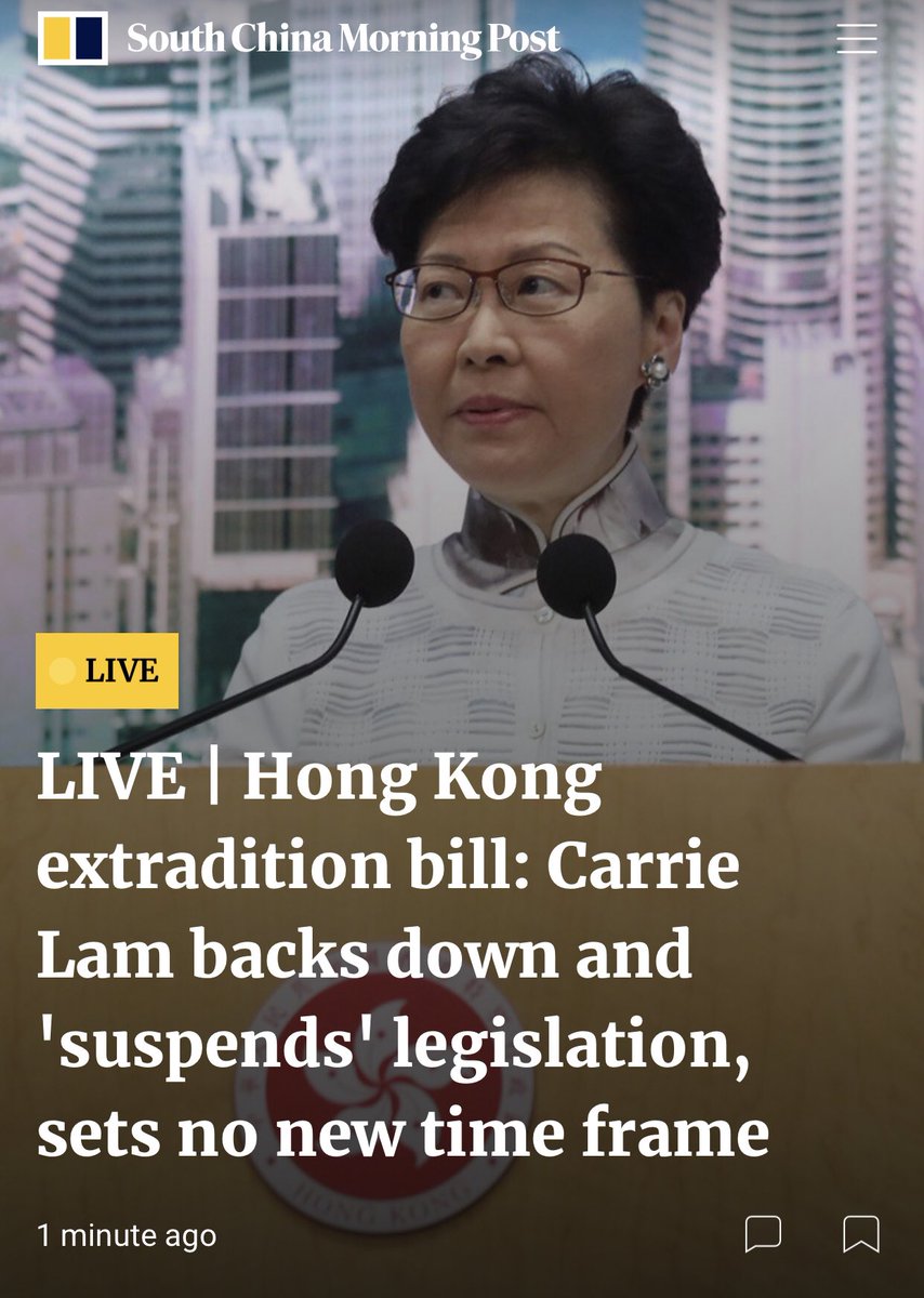 It should be shelved, not suspended!
Keep fighting Hong Kong people!