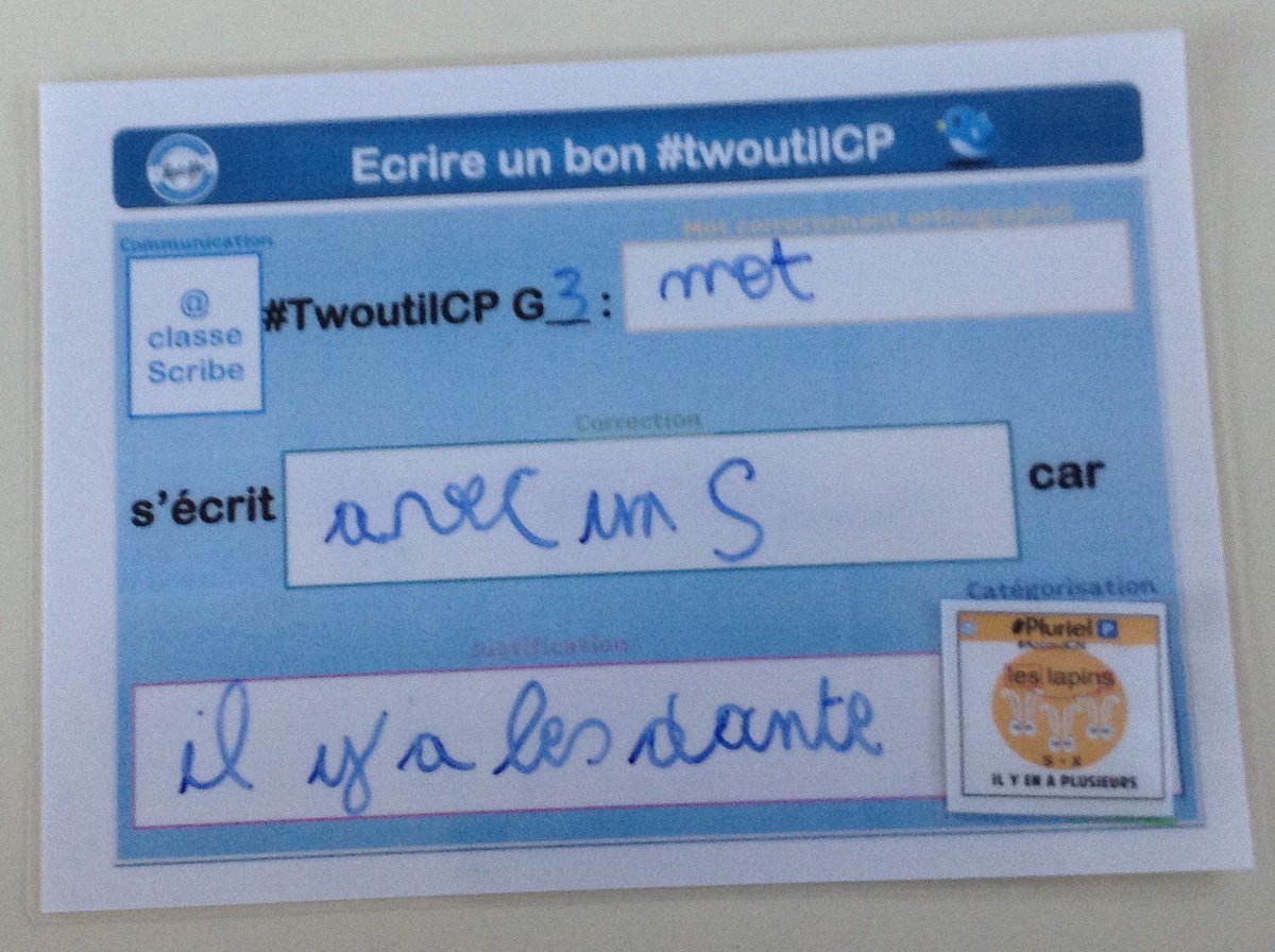 CP_DLF_CHAPELLE's tweet photo. @monet_cp #TwoutilCP G3 : MOT s'écrit avec un S car il y a LES devant #Pluriel https://t.co/cMZ5o0Lq2Z