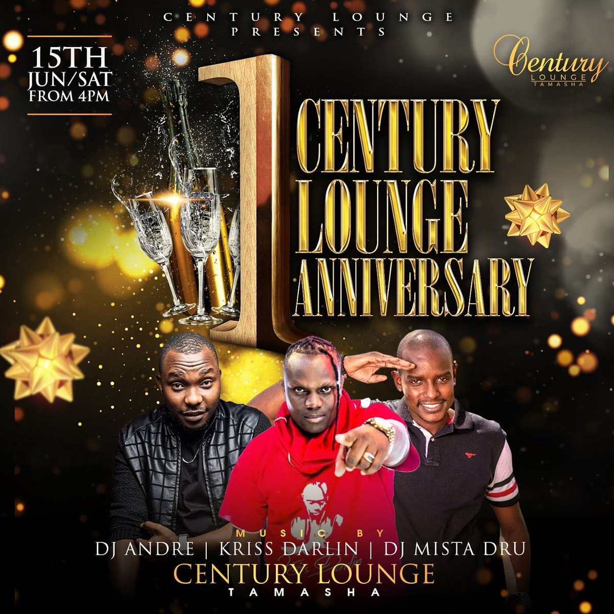 djmistadru's tweet photo. A BIG PARTY going down tonight as @century_lounge turns 1.
Come through LET'S PARTY 🙌😏
#MistaDruLive #EpicParties #clublifeke https://t.co/wcAbuUdbSh