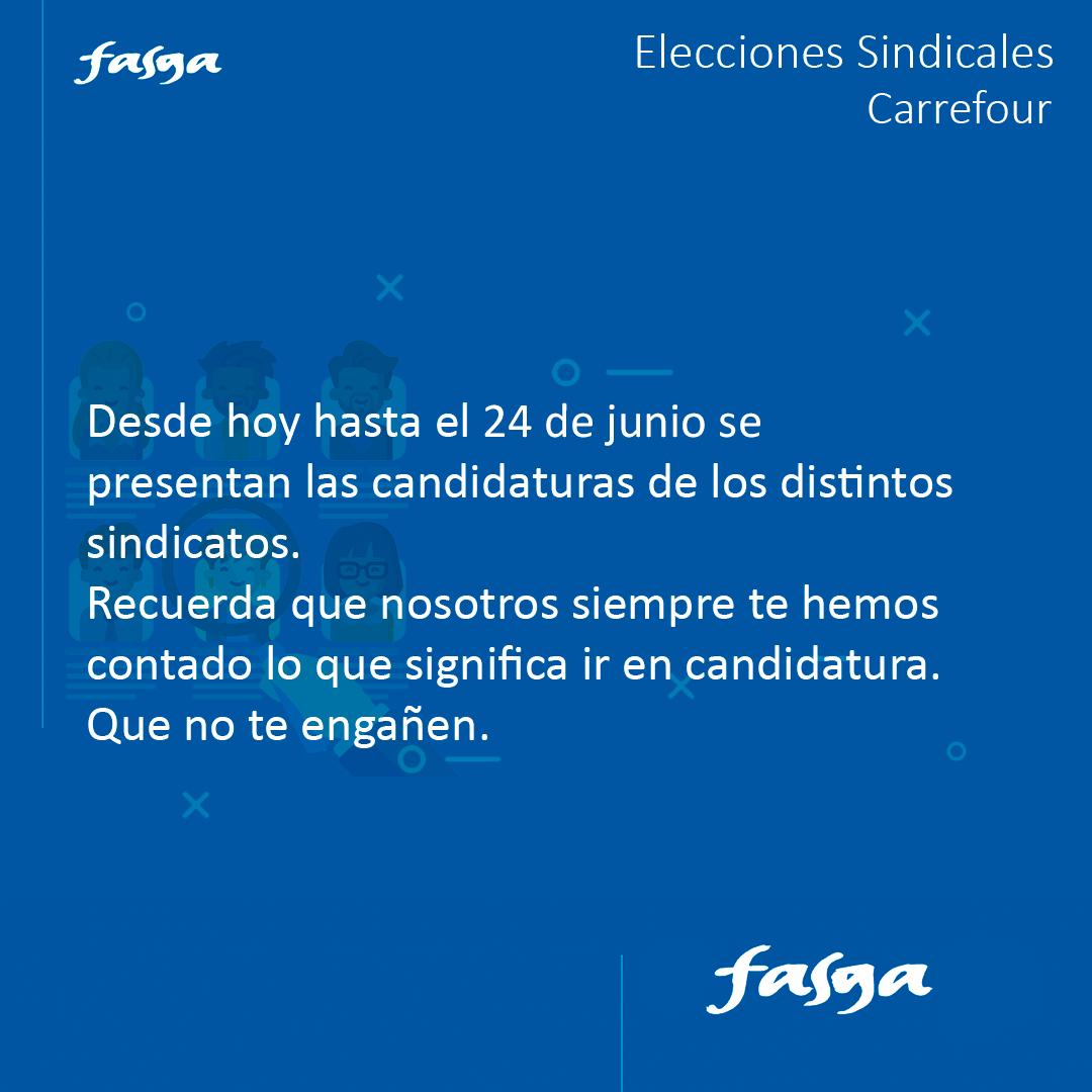 ValorianNrtArgn's tweet photo. Elecciones Sindicales Carrefour-Gorbeia.
Desde hoy hasta el lunes 24 de junio se presentan las candidaturas provisionales de los sindicatos.
Si tienes alguna duda, acude a tu delegado de Fasga.
#ComprometidosContigo #Fasga #FasgaNorte #FasgaNorteCarrefour https://t.co/hDiqVMh42R