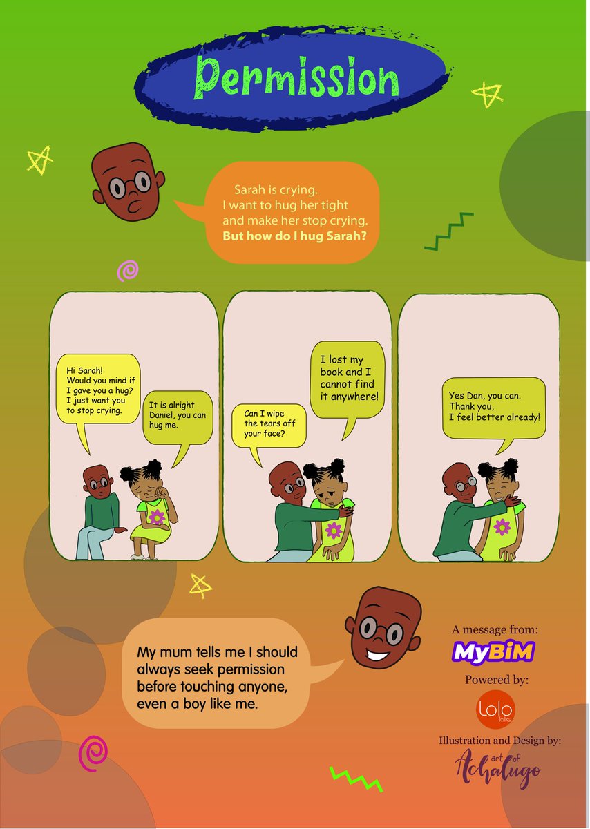 Our school, church and family friendly posters for children teaching them on consent, their private parts and bad / good touch! MYBIM (My Body Is Mine) is our Comprehensive sex education syllabus under  @LoloTalksInc used to teach children and Teens!