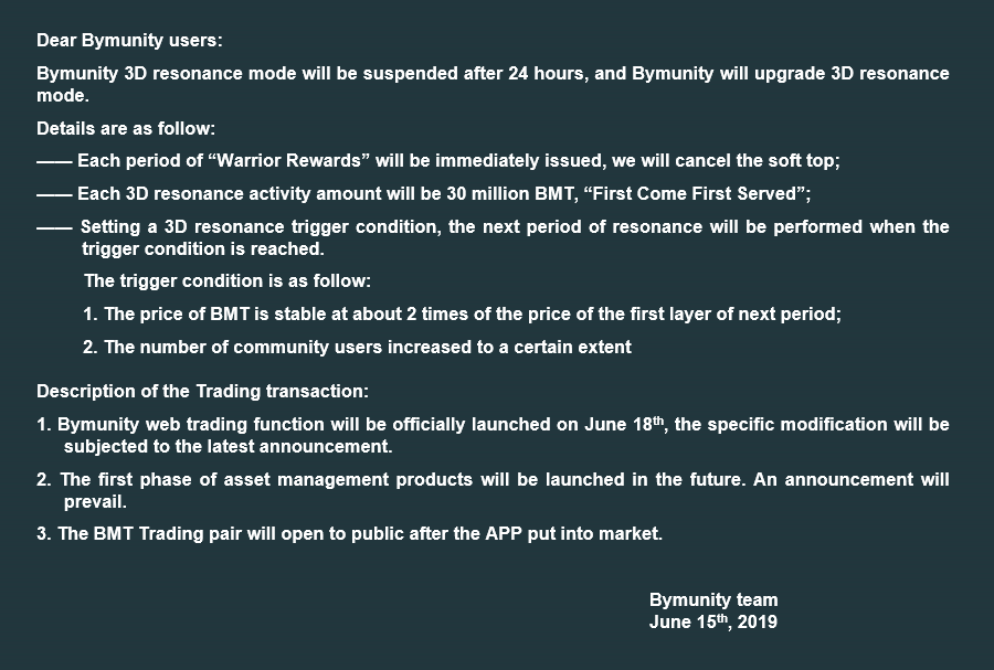 bymunitybc's tweet photo. https://t.co/thgPWJImfE 
Please check our official annoncement.
#EOS #Exchange #Crypocurrency #TradingView https://t.co/uXGZsNsCLP