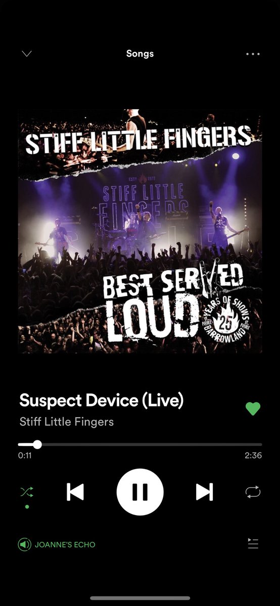 johnlynch1973's tweet photo. Shuffled my songs and I’m starting my Saturday with this on loud. @JakeBurnsSLF  #StiffLittleFingers #Properband https://t.co/x6ewmDPtBZ