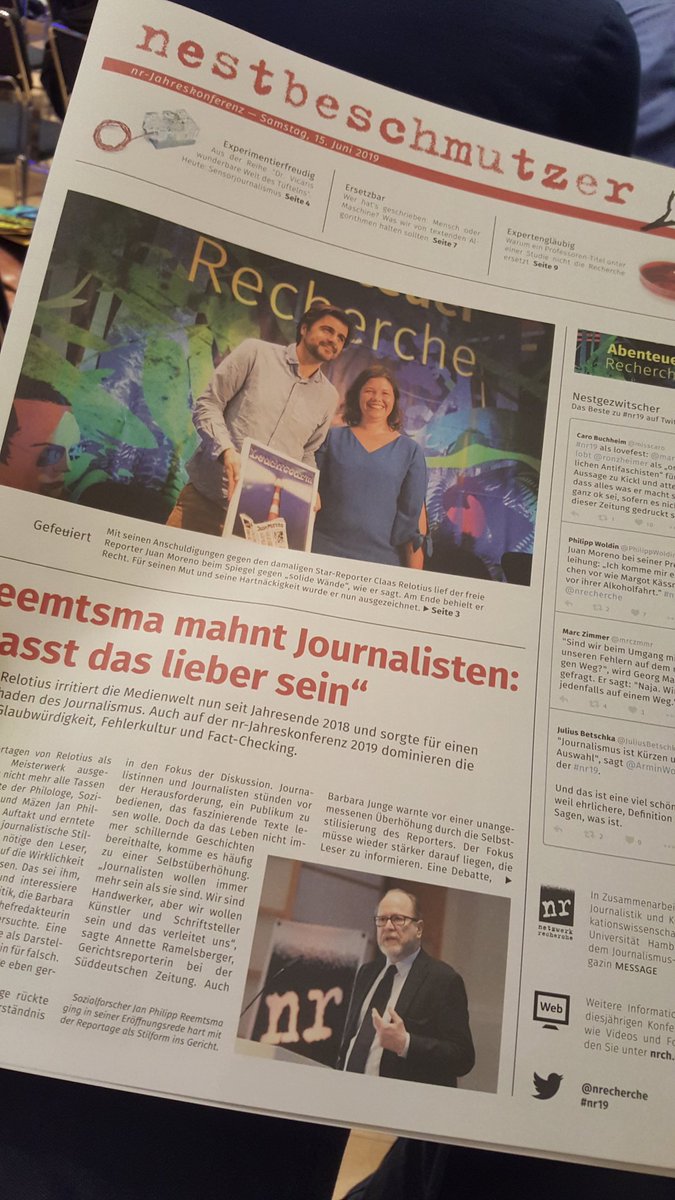 #nestbeschmutzer auf der #nr19 sein! Das Ergebnis liegt überall aus.