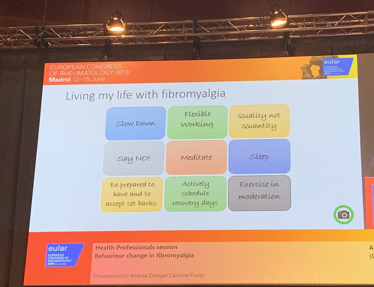 ETAdamNoord's tweet photo. Op de valreep nog een prachtig verhaal van een vrouw met fibromyalgie op #EULAR2019 en haar ervaringen met behandeling door onder andere haar #ergotherapeut https://t.co/S7gx9KwLpR