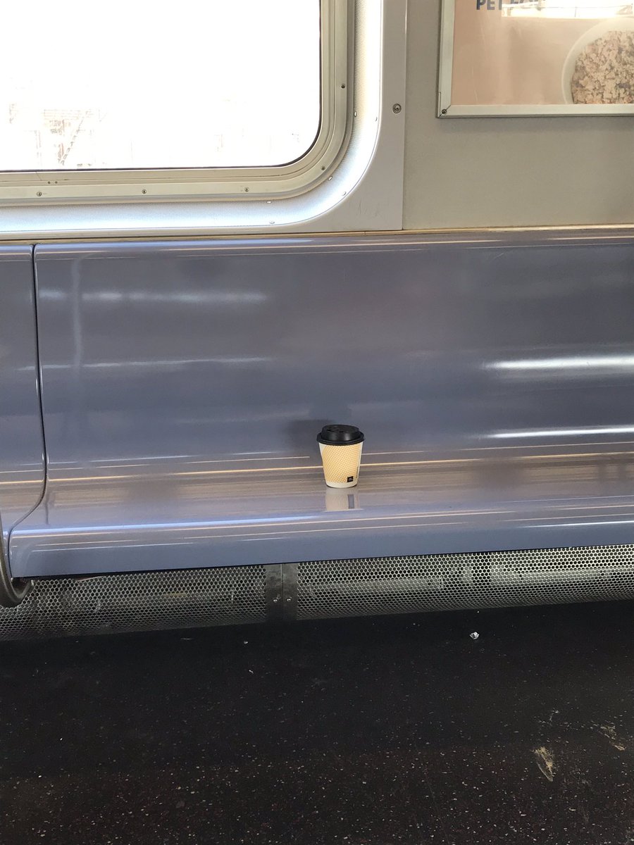ITDonohue's tweet photo. #freecoffeealert in car 8396 on the m train, get here quick this won’t last https://t.co/M01xzyZtbz