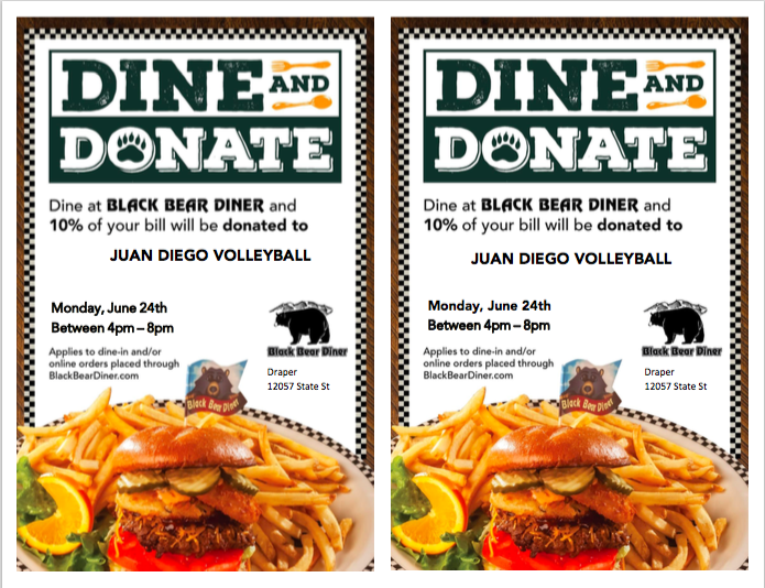 Volleyball season is fast approaching... why not show JD Volleyball some love and support by eating at Black Bear this coming Monday!😊