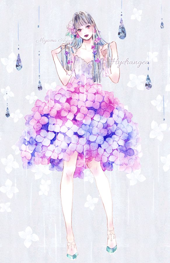 紫陽花ドレス Miya ミヤマアユミ のイラスト 紫陽花ドレス Miya ミヤマアユミ のイラスト