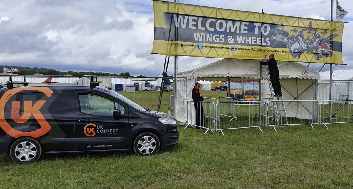 UKConnectLtd's tweet photo. We are all set up and ready to support Dunsfold @Wings_n_Wheels  providing their connectivity for the weekend. Looking forward to another great show this year!
#broadband #technology #getconnected https://t.co/5kIQTZuYQr