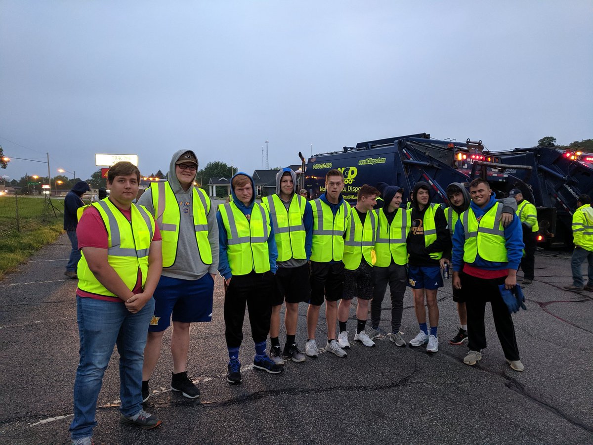 Huge shout-out to 10 guys who volunteered to help Noble County Disposal clean up Kendallville today!