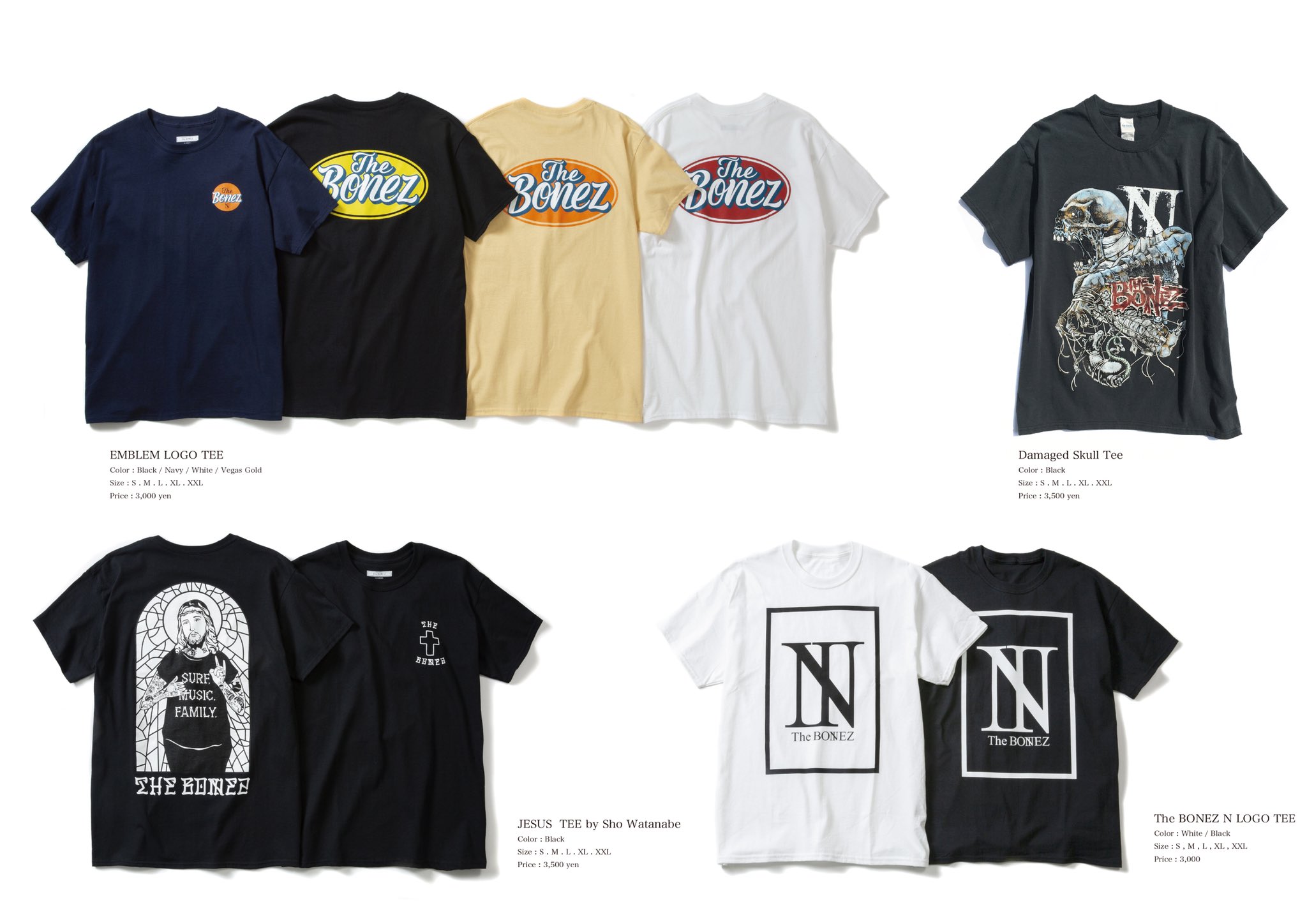 シャイニングゴールデン The BONEZ NロゴロングスリーブTシャツ