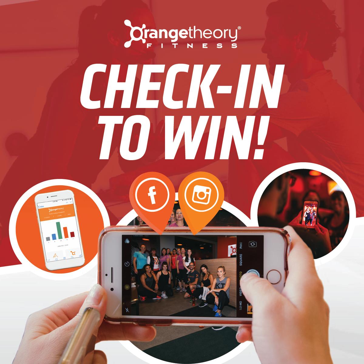 Coming to the studio for a good sweat sesh? Let your friends know! Each time you check-in at the studio on either Facebook or⠀
Instagram with your workout summary, group shot, or a sweaty⠀
selfie, you could WIN OTF Swag!