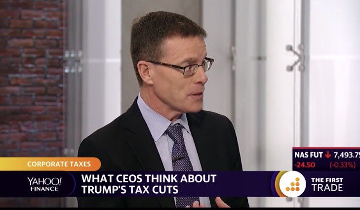 PwCUS's tweet photo. "Without a doubt the tax plan has helped. We see it in stock prices, employees — the U.S. is still the best game in town. Companies still want to come here." See more from @Timothy_F_Ryan as he talks #capex and what it means for U.S. companies: https://t.co/QjrszPAhcx https://t.co/ogFrzKp2FJ